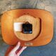 Vintage formica clock silent wall clock "Featured wood stripes"