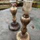 Pair of eglomisé candlesticks