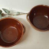 Glazed terracotta bowl duo