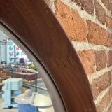 Miroir rond vintage en teck