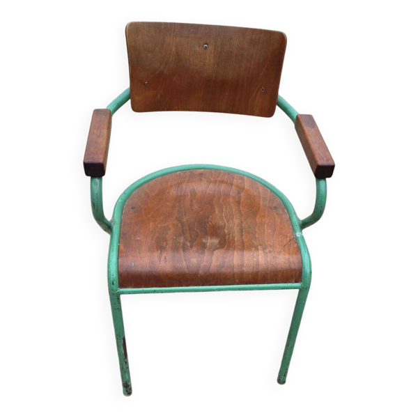 Fauteuil d'instituteur en tube année 1950