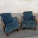 Paire de fauteuils art déco tissu bleu