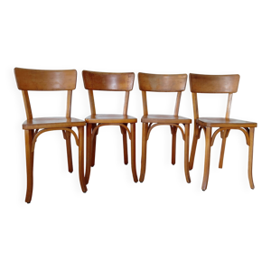4 chaises bistrot Baumann-Marquage - fer
