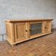 TV cabinet in solid pitch pine - 1960s