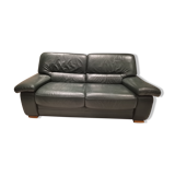 Dark green leather sofa 2-3 seats