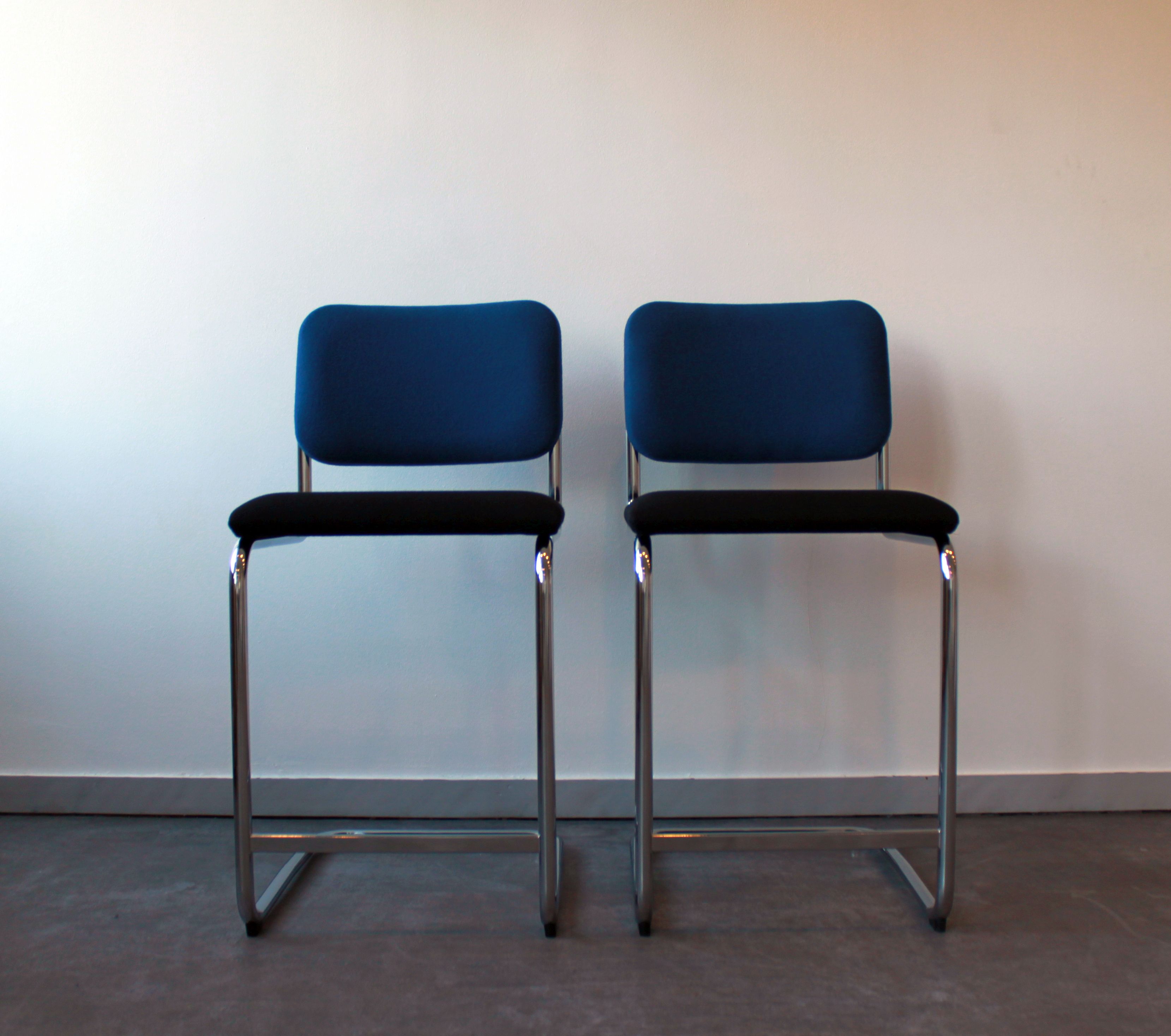 Pair of Knoll Cesca bar stools by Marcel Breuer