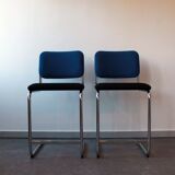 Pair of Knoll Cesca bar stools by Marcel Breuer