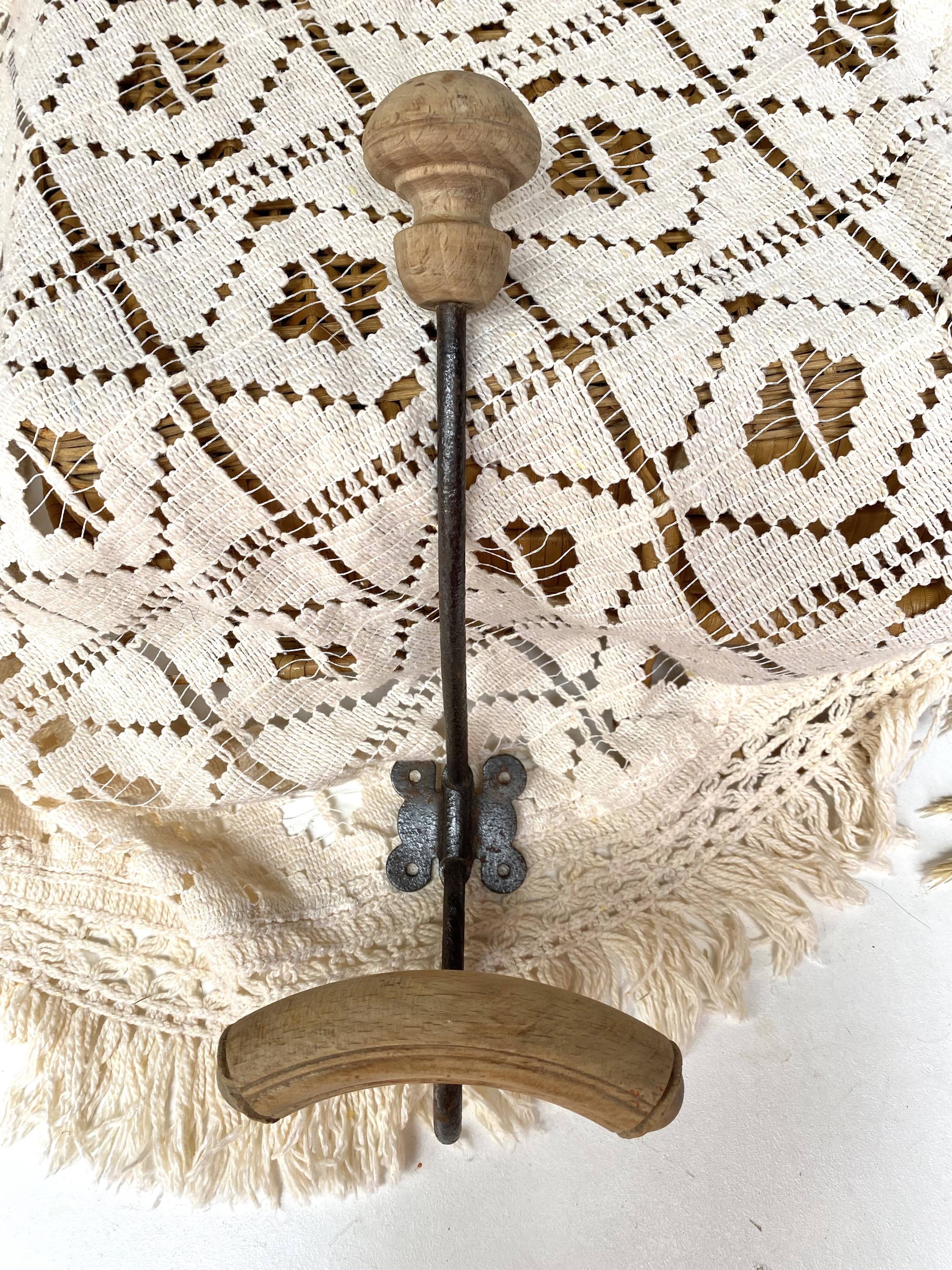 Old hook wall coat rack