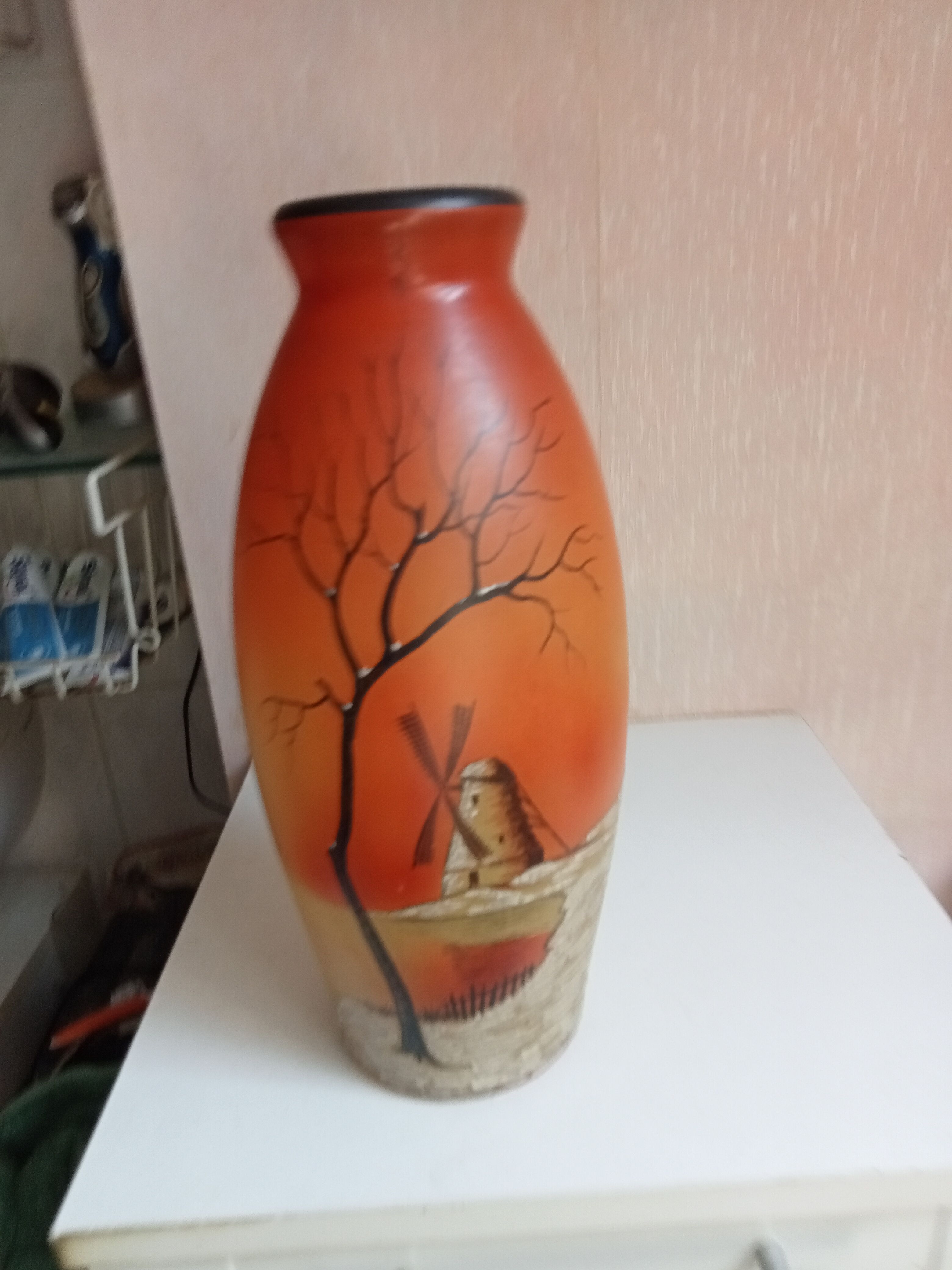old vase signed henri martin painted by hand