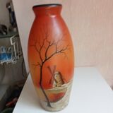 Vase ancien signé henri martin peint à la main
