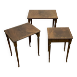 Set of English mahogany nesting tables from the 1950s
