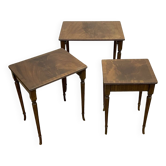 Set of English mahogany nesting tables from the 1950s