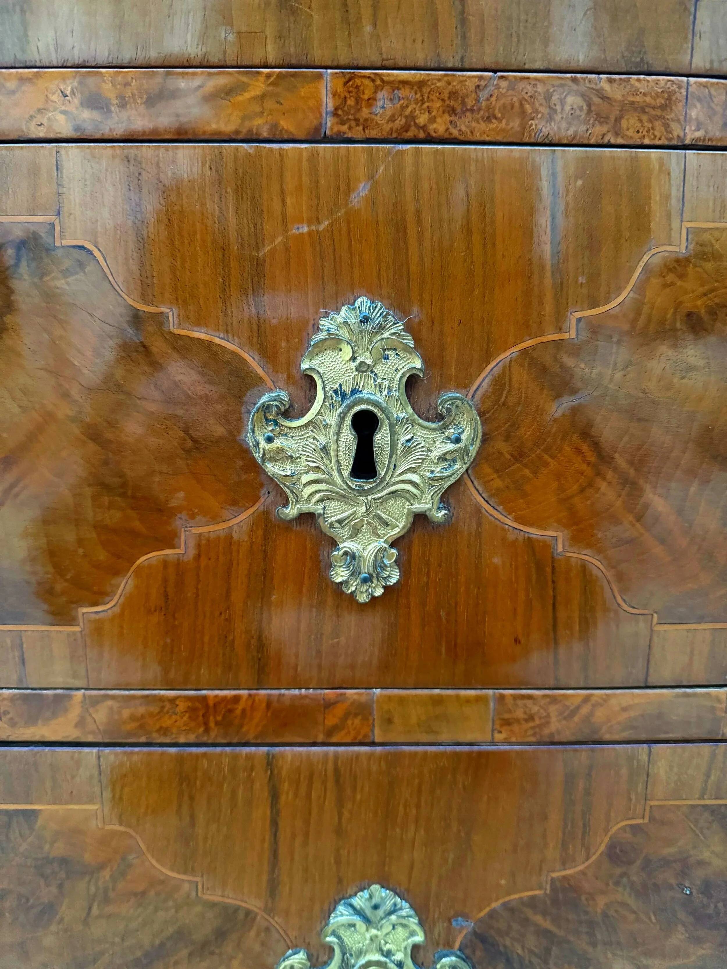 Marquetry commode from the Louis XIV period, early 18th century, Portugal.