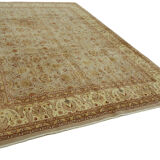 Handmade oriental contemporary 1980s 275 cm x 388 cm beige wool carpet