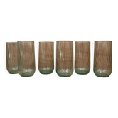6 Luminarc Optical Swirl Green Water Glasses