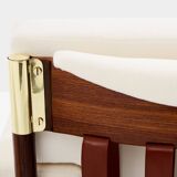 Paire de fauteuils de Carlo De Carlo palissandre cuir laiton 1966