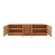 Italian Oak Wood Sideboard with Hand Carved Patterns in the Doors, Italy