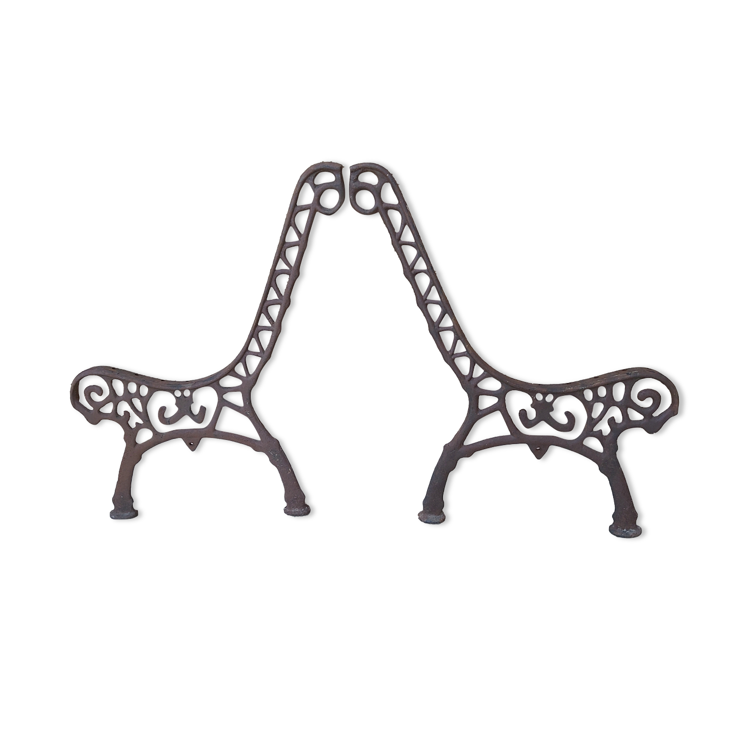 Pair of cast iron bench legs