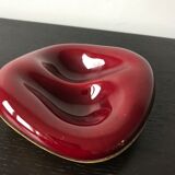 Ashtray in red ceramic and leather Longchamp
