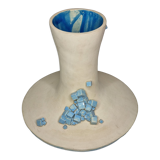 Design rocking vase in glazed ceramic with crystal decoration, 34 cm