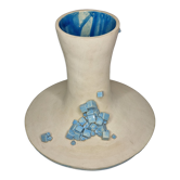 Vase bascule design en céramique émaillée à décor de cristaux, 34 cm