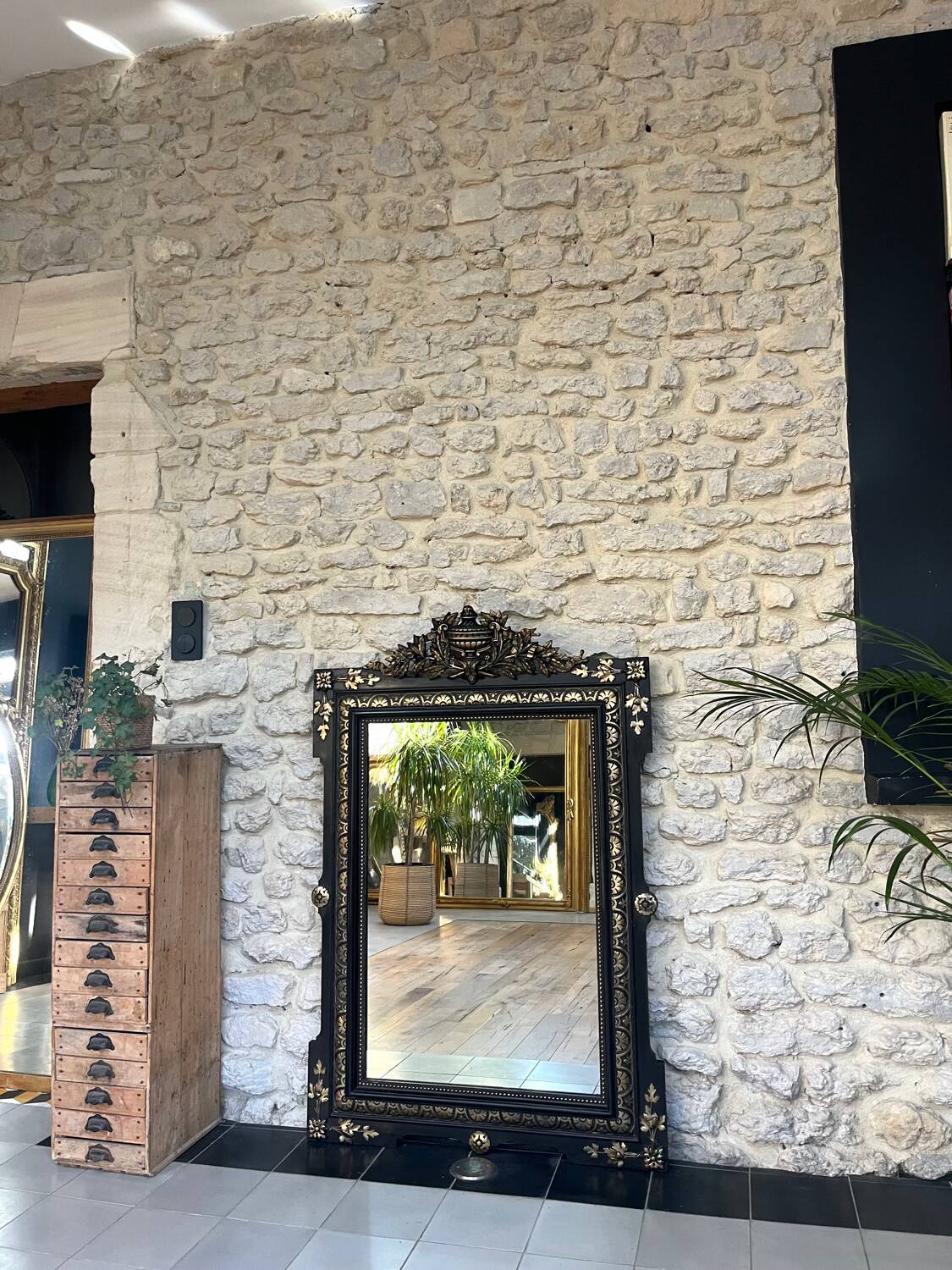 Antique Napoleon III mirror 124.5cm/83.5cm