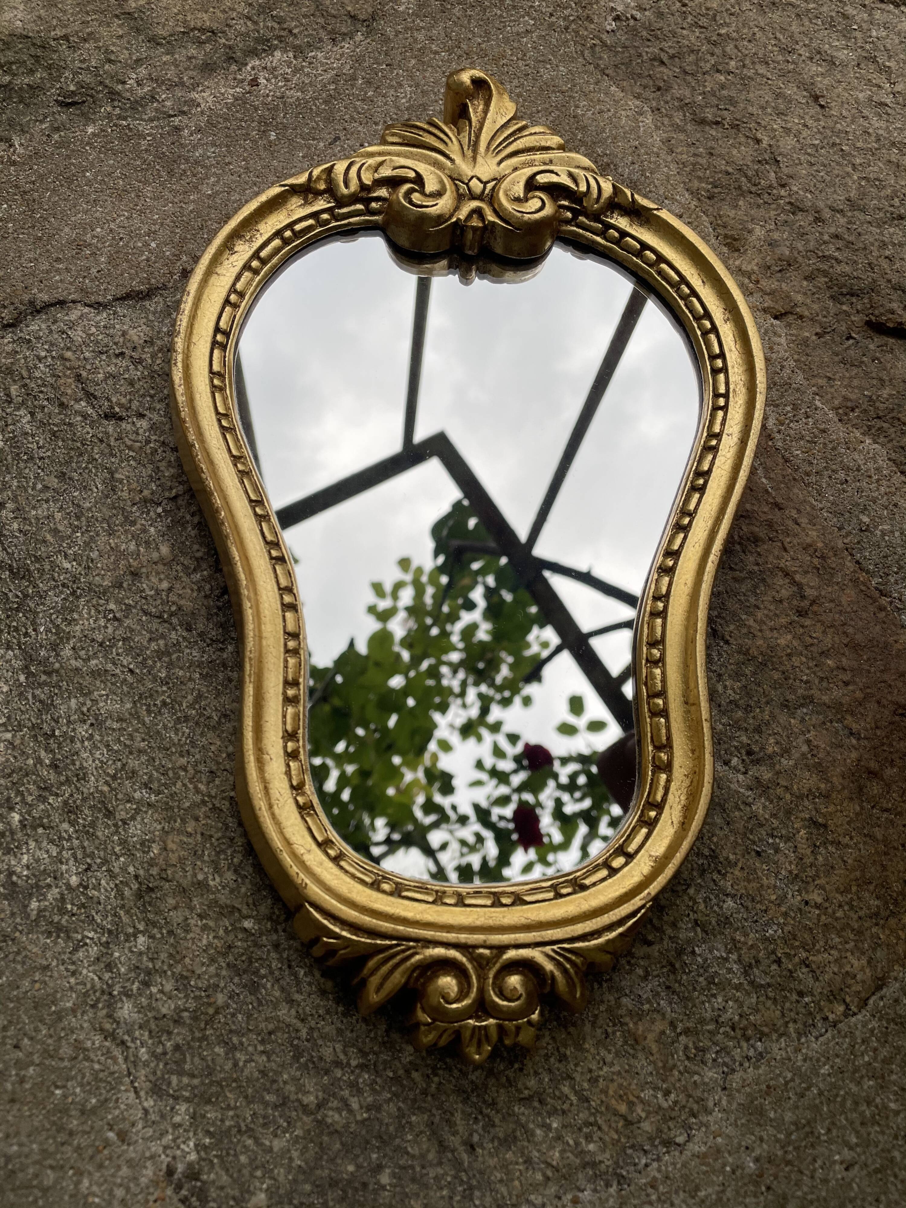 Vintage gold mirror 32 X 18cm