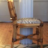 Chaise en bambou assise zébrée
