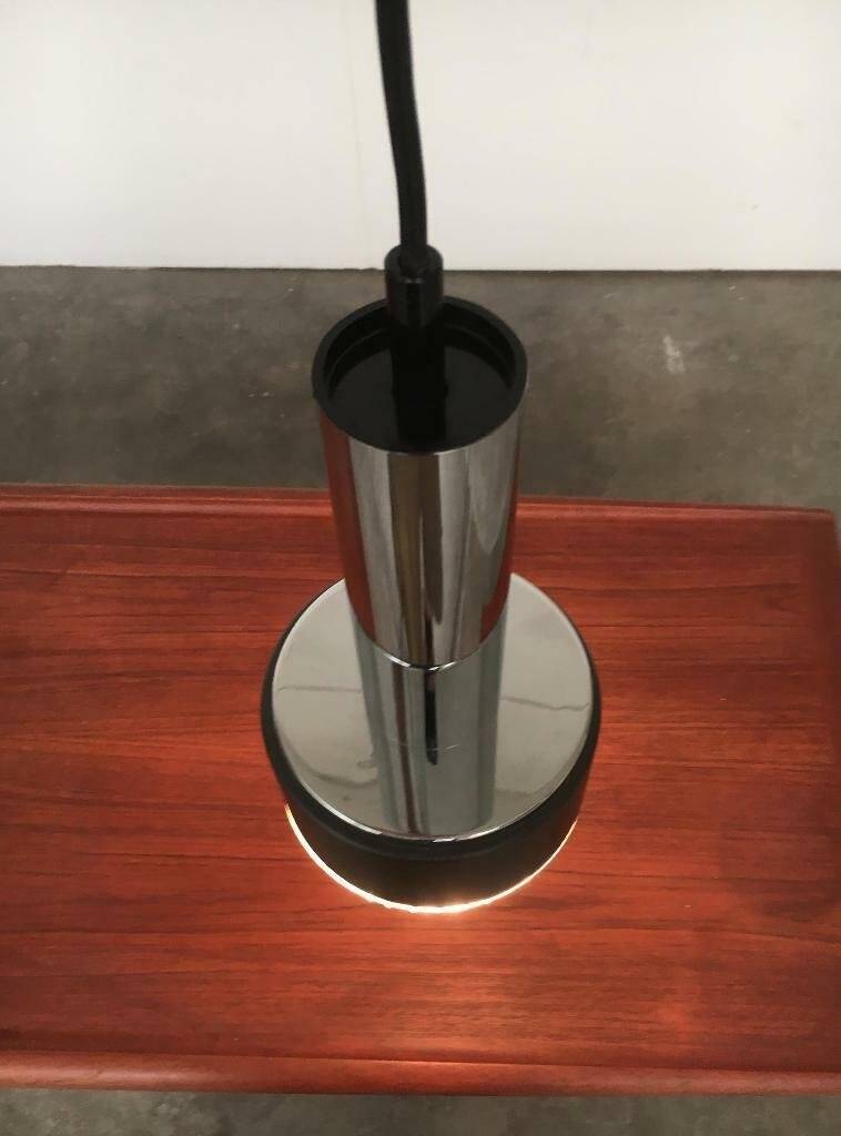 Suspended glass and chrome chandelier model P105 from the 1960s in German Space Age style by Staff, set of 2.