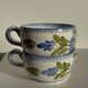 Set of 2 blue Quimper earthenware mugs H6.5 D15