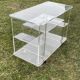Vintage 1970s Plexiglas rolling serving table