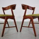 Mid- Century Set Of Two Organic Shape Teak Dinning Room Chairs, 1960 Denmark