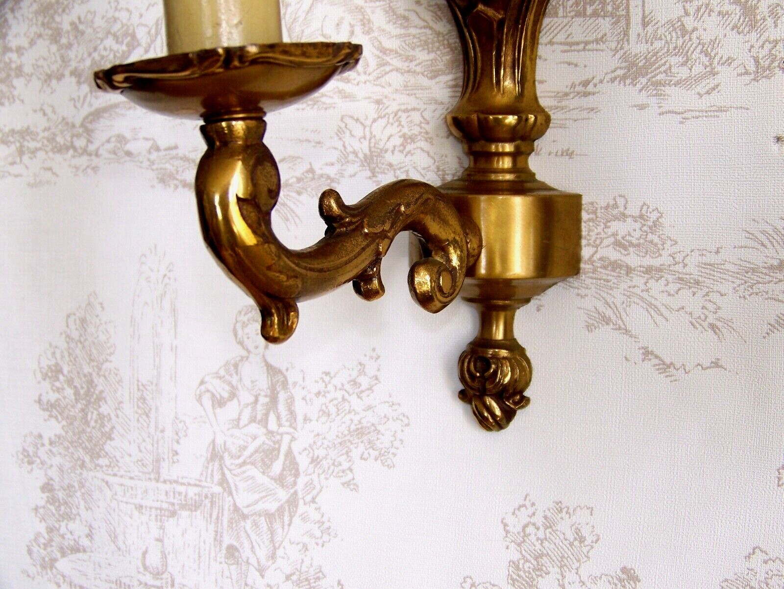 Pair of brass sconces