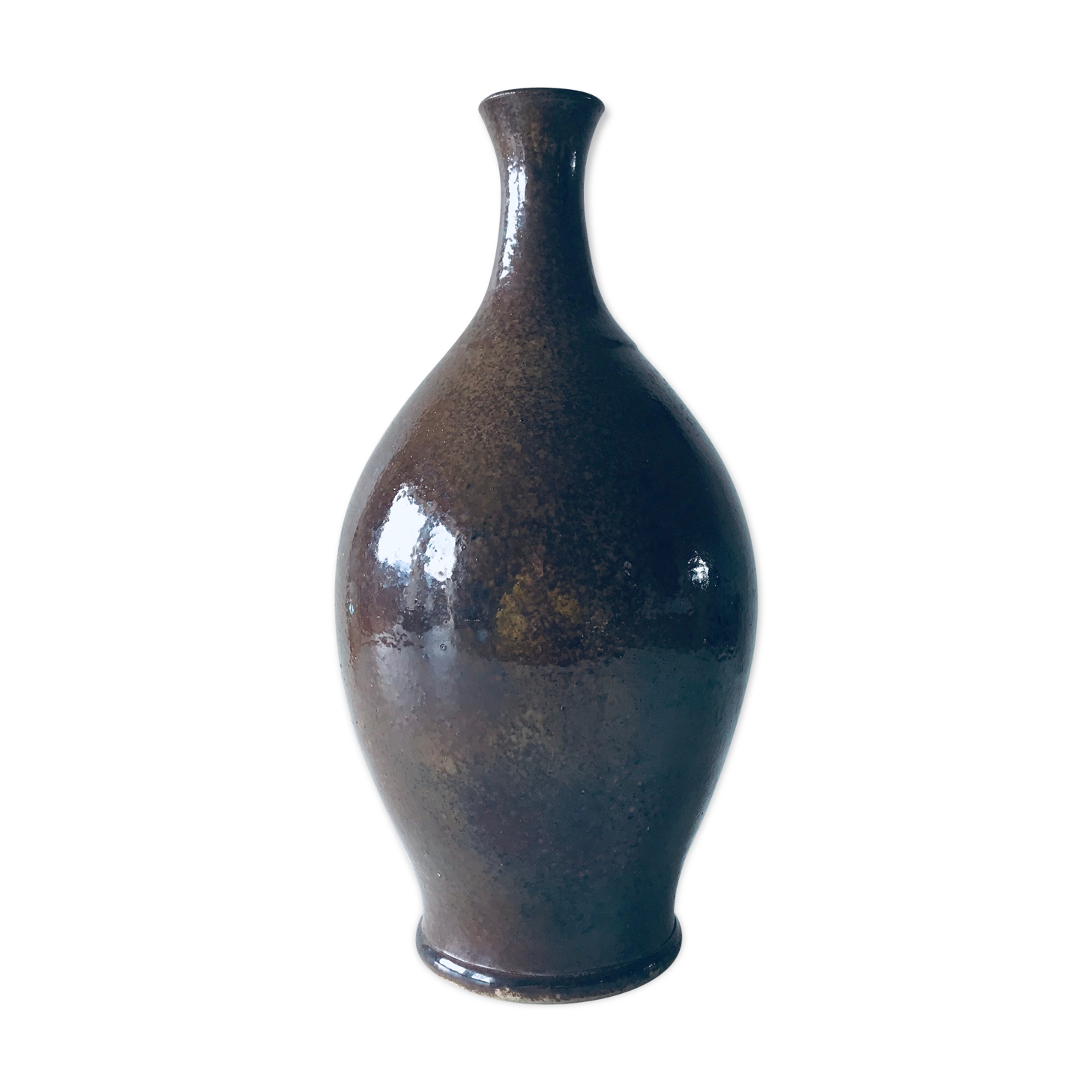 Enamelled sandstone vase