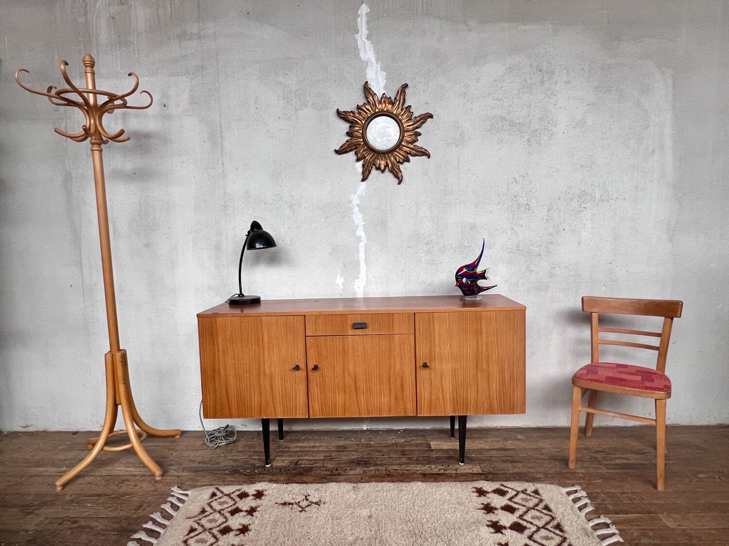 Vintage Scandinavian sideboard with gray legs