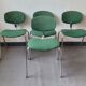 Set de 4 chaises vertes en tissu Strafor steelcase