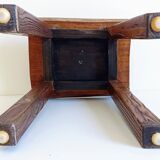 Spanish Baroque Oak Side Table or Stool, Wabi-Sabi Style, 18th C.