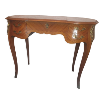 Old wooden dressing table Louis XV style Rosewood marquetry