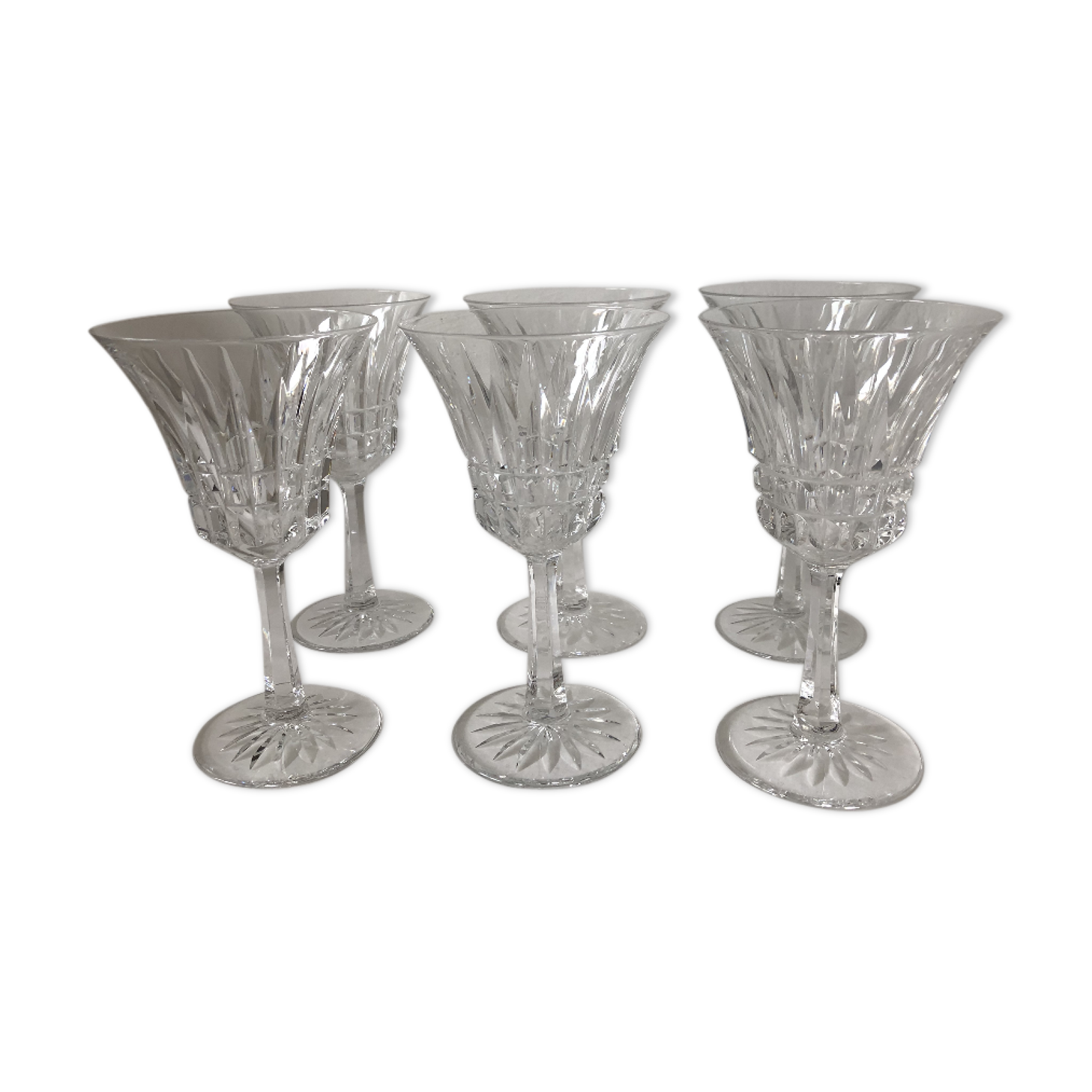 Suite of 6 former Baccarat crystal wine glasses