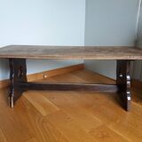 Rounded solid wood coffee table