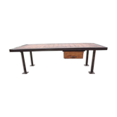 Table industrial iron and wood