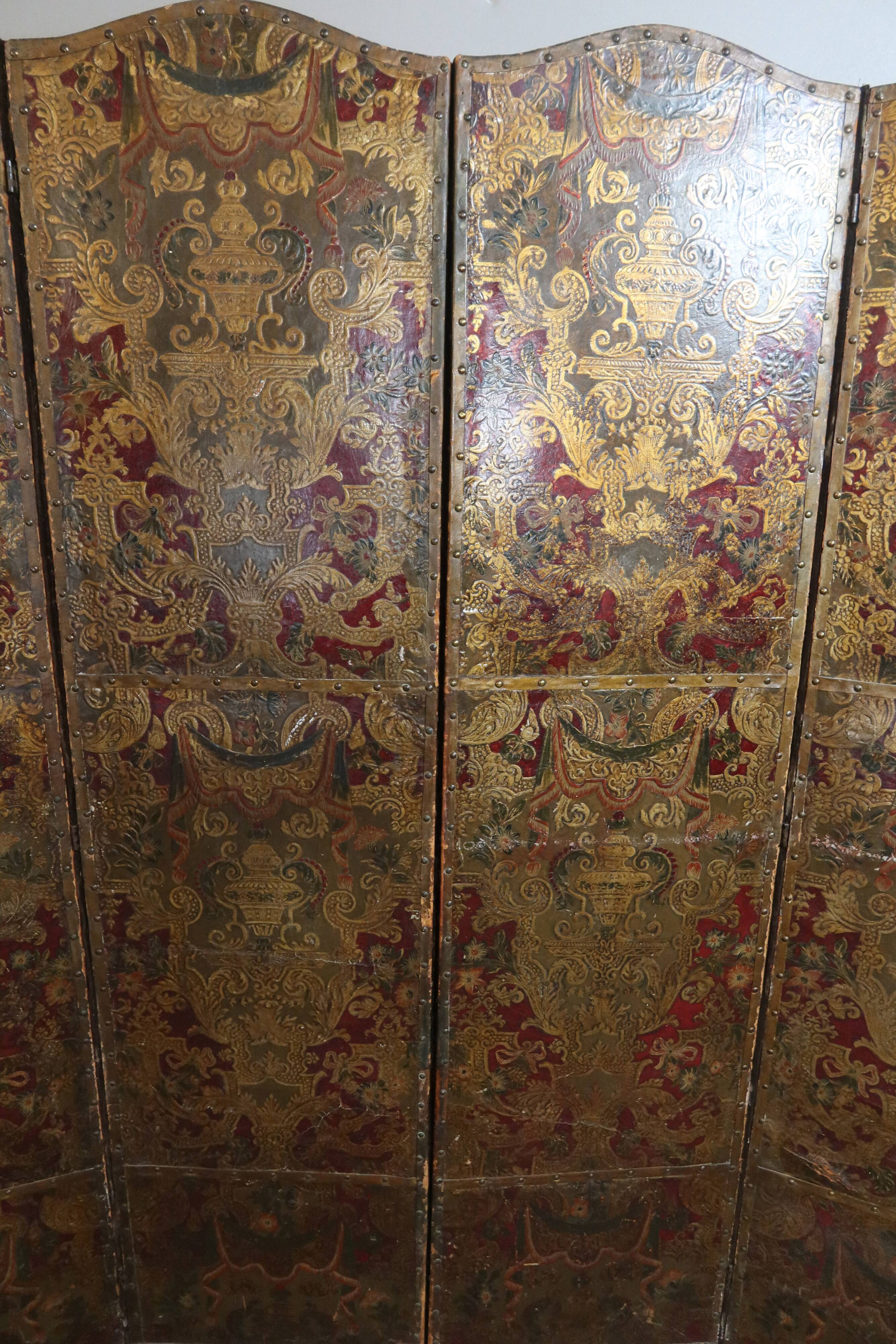 17th-century Cordoba leather screen