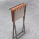 Tabouret pliant en cuir cognac et acier par Michael Christensen, années 1960.