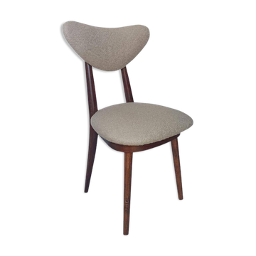 Heart Chair by Helena & Jerzy Kurmanowicz in Beech Wood and Boucle