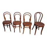 4 curved wooden bistro chairs