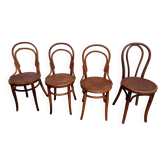 4 curved wooden bistro chairs