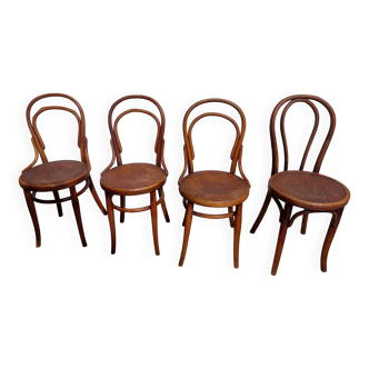 4 chaises bistrot en bois courbé