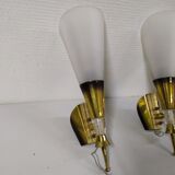 Pair of wall sconces plexiglass rockabilly gilded