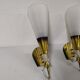 Pair of wall sconces plexiglass rockabilly gilded