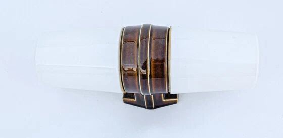Double wall lamp in brown porcelain Model 6065 by Sigvard Bernadotte for Ifö – 1960s